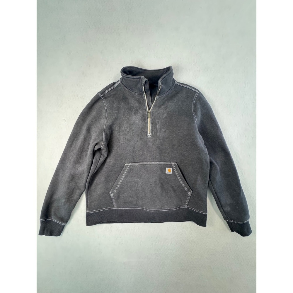 Carhartt Kids Large 12-14 Charcoal Gray Quarter Zip Fleece Pullover Sweatshirt